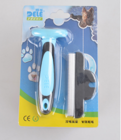 Pet  Hair Removal Comb (Option: Blue-L)