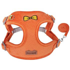 dog Harnesses and dog leash set; Pet Traction Rope Vest Pet Chest Strap Small and Medium Dog Strap Reflective Dog Walking Rope Wholesale (colour: orange, Specification (L * W): M)