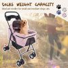 3 in 1 Dog Stroller, 4 Wheels Pet Stroller Dog Cat Stroller for Medium Small Dog Cats Up to 50lbs